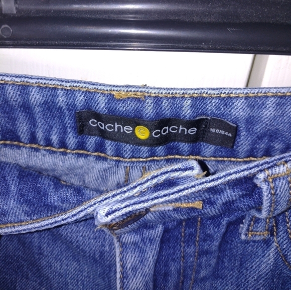 Cache Womens Denim Floral Embroidered 29" Waist 26" Inseam Blue Jeans Size 6 S/M - Picture 5 of 5
